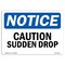 Signmission OSHA Notice, 5" Height, Caution Sudden Drop Sign, 7" X 5", Landscape OS-NS-D-57-L-10512 - alternate 1